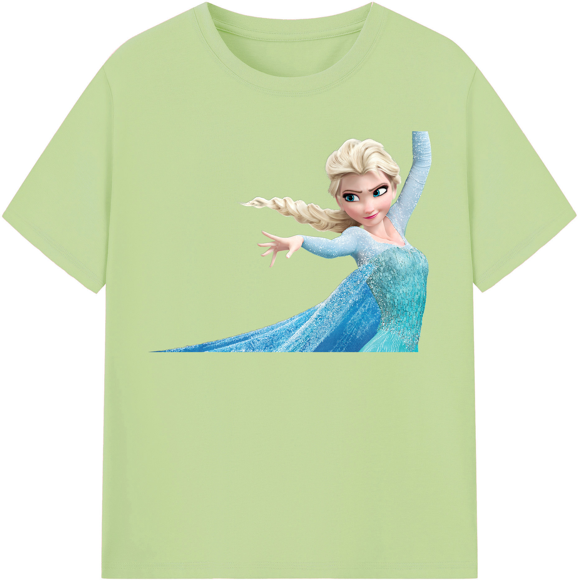 （画像用） アナと雪の女王 アンナ エルサ Frozen Anna Elsa 綿100％半袖Tシャツ（フロントプリント）